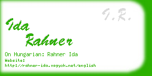 ida rahner business card
